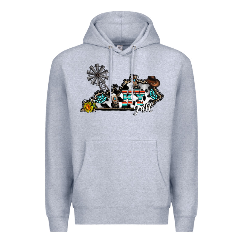 Ky Yall Western Premium Hoodie by CowhideDigitalArt | Teevron