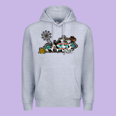 Ky Yall Western Premium Hoodie Designed By Cowhidedigitalart
