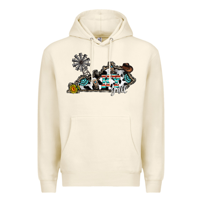 Ky Yall Western Premium Hoodie by CowhideDigitalArt | Teevron