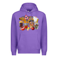 School Bus Coffee Cups Premium Hoodie | Teevron