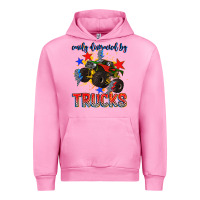 Fuchsia Pink easily distracted by trucks Urban Hoodie - AdoDesignShop