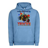 Pigment Pebble Blue easily distracted by trucks Urban Hoodie - AdoDesignShop