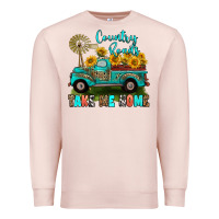 Pale Pink country roads take me home Premium Sweatshirt - RanaPortraitStore
