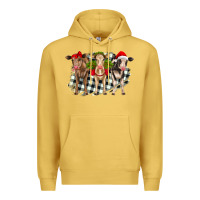 Antique Gold Christmas heifers front view Premium Hoodie - RanaPortraitStore