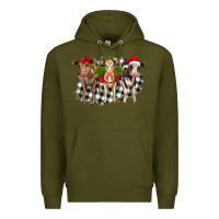 Army Green Christmas heifers front view Premium Hoodie - RanaPortraitStore