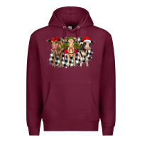 Burgundy Christmas heifers front view Premium Hoodie - RanaPortraitStore