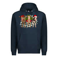 Navy Christmas heifers front view Premium Hoodie - RanaPortraitStore