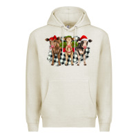 Oatmeal Heather Christmas heifers front view Premium Hoodie - RanaPortraitStore