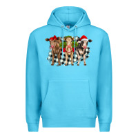 Ocean Blue Christmas heifers front view Premium Hoodie - RanaPortraitStore