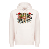 Pale Pink Christmas heifers front view Premium Hoodie - RanaPortraitStore