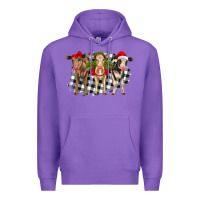 Purple Christmas heifers front view Premium Hoodie - RanaPortraitStore