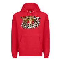 Red Christmas heifers front view Premium Hoodie - RanaPortraitStore