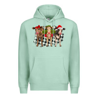 Seafoam Christmas heifers front view Premium Hoodie - RanaPortraitStore