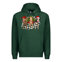 Sports Green Christmas heifers front view Premium Hoodie - RanaPortraitStore