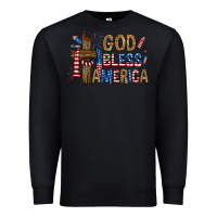 Black god  bless america with cross Premium Sweatshirt - RanaPortraitStore