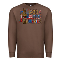 Chestnut god  bless america with cross Premium Sweatshirt - RanaPortraitStore