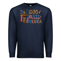 Navy god  bless america with cross Premium Sweatshirt - RanaPortraitStore