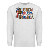 Oatmeal Heather god  bless america with cross Premium Sweatshirt - RanaPortraitStore