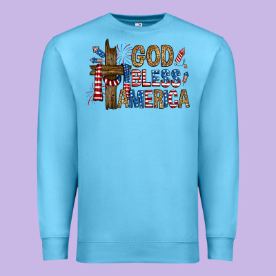 Premium Sweatshirt god  bless america with cross