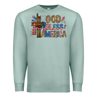 Seafoam god  bless america with cross Premium Sweatshirt - RanaPortraitStore