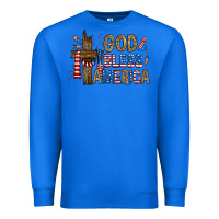 True Royal god  bless america with cross Premium Sweatshirt - RanaPortraitStore
