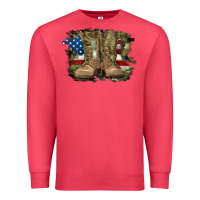 Cardinal american flag with army boots Premium Sweatshirt - RanaPortraitStore