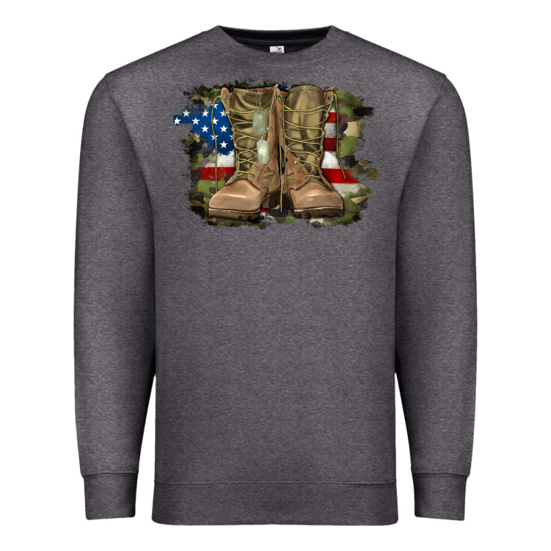 American Flag With Army Boots Premium Sweatshirt by RanaPortraitStore | Teevron