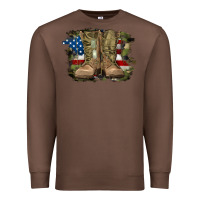 Chestnut american flag with army boots Premium Sweatshirt - RanaPortraitStore
