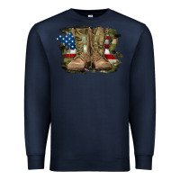 Navy american flag with army boots Premium Sweatshirt - RanaPortraitStore