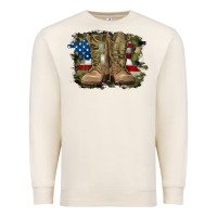 Sandshell american flag with army boots Premium Sweatshirt - RanaPortraitStore