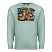 Seafoam american flag with army boots Premium Sweatshirt - RanaPortraitStore