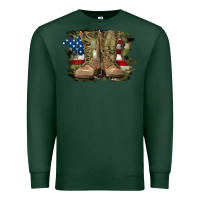 Sports Green american flag with army boots Premium Sweatshirt - RanaPortraitStore