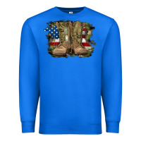 True Royal american flag with army boots Premium Sweatshirt - RanaPortraitStore