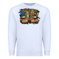 White american flag with army boots Premium Sweatshirt - RanaPortraitStore