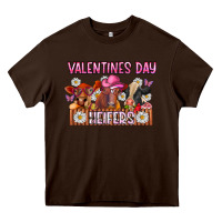 Chocolate Brown valentines day heifers Heavy Core Tee - CowhideDigitalArt