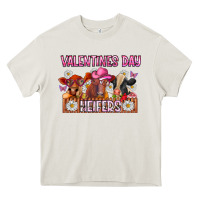 Cream valentines day heifers Heavy Core Tee - CowhideDigitalArt