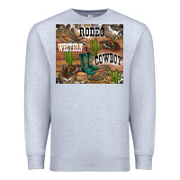 Heather Grey western rodeo Premium Sweatshirt - RanaPortraitStore