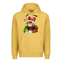Antique Gold Santa claus in a coffee cup Premium Hoodie - FaDigitalArtStudio