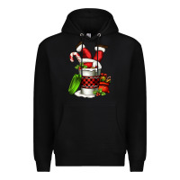 Black Santa claus in a coffee cup Premium Hoodie - FaDigitalArtStudio