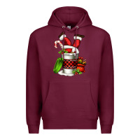 Burgundy Santa claus in a coffee cup Premium Hoodie - FaDigitalArtStudio
