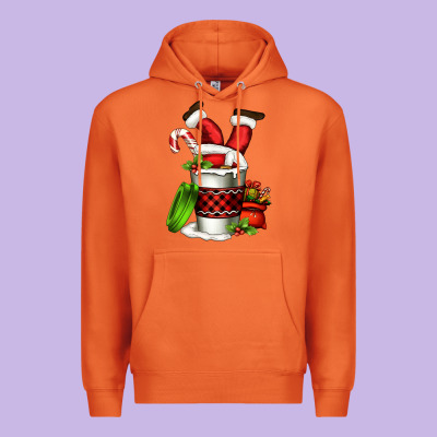Santa Claus In A Coffee Cup Premium Hoodie Designed By Fadigitalartstudio