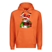 Carrot Santa claus in a coffee cup Premium Hoodie - FaDigitalArtStudio
