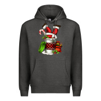 Charcoal Heather Santa claus in a coffee cup Premium Hoodie - FaDigitalArtStudio