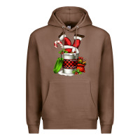 Chestnut Santa claus in a coffee cup Premium Hoodie - FaDigitalArtStudio