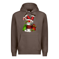 Coffee Santa claus in a coffee cup Premium Hoodie - FaDigitalArtStudio