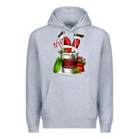 Heather Grey Santa claus in a coffee cup Premium Hoodie - FaDigitalArtStudio