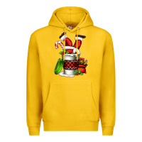 Lemon Santa claus in a coffee cup Premium Hoodie - FaDigitalArtStudio
