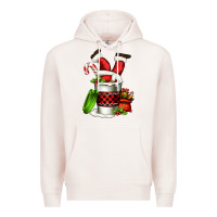 Pale Pink Santa claus in a coffee cup Premium Hoodie - FaDigitalArtStudio