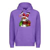 Purple Santa claus in a coffee cup Premium Hoodie - FaDigitalArtStudio