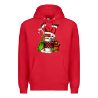 Red Santa claus in a coffee cup Premium Hoodie - FaDigitalArtStudio